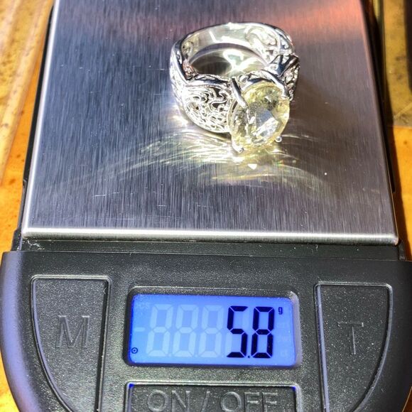 Yellow Labradorite Sterling Silver Ring Size 5.75 - Picture 9 of 9